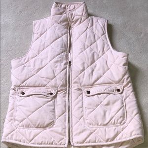Blue Rain Pink Quilted Vest Zip Front M pockets